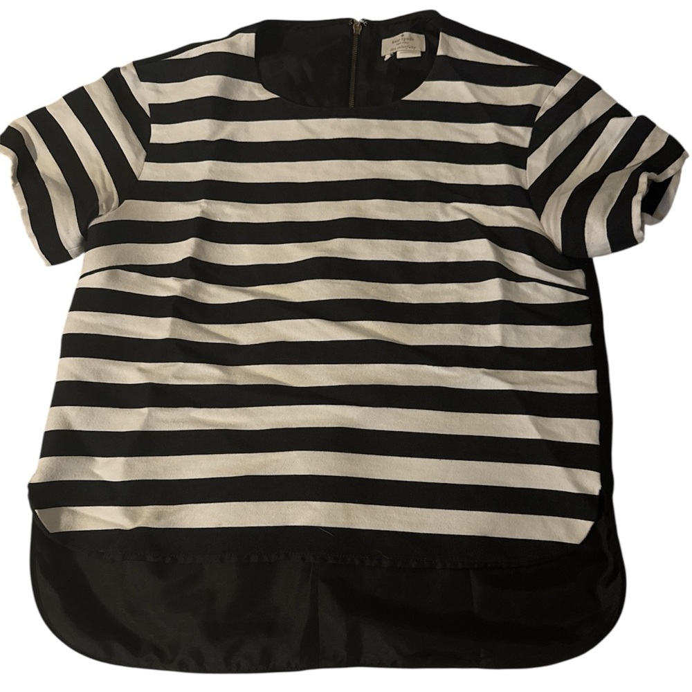 Kate Spade Ramona Striped Short Sleeve Structured Top size 2